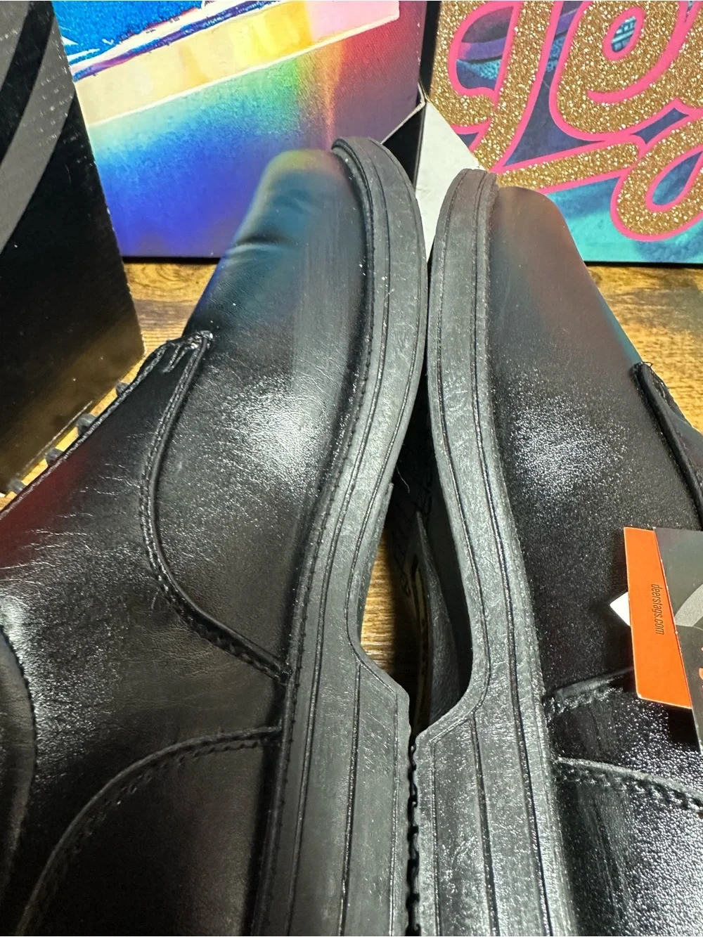 Deer Stags Men's Crown Black Slip-Resistant Dress Comfort Oxfords size 9.5 W